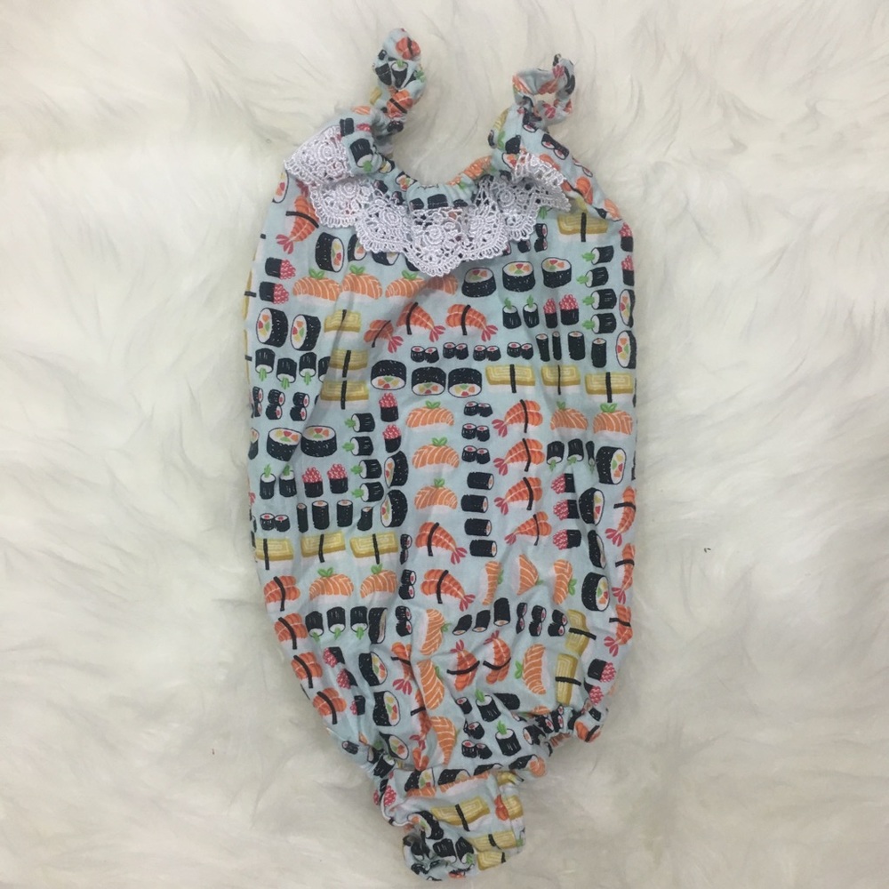 Newborn Girl Sushi Romper Homemade